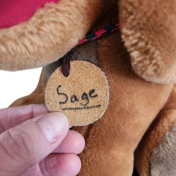 Vintage Ganz Baby Wrinkles Dog Puppy Collar Tag Plush Brown Stuffed 1981 - Picture 5 of 11